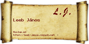 Leeb János névjegykártya